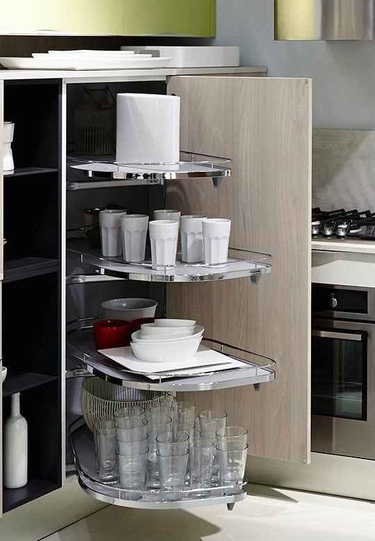 КОМПЛЕКТ левый, Леманс 500 мм, H 1265, Арена КЛАССИК, 4 полки, 4 доводчика, цвет ХРОМ Kessebohmer | официальный магазин