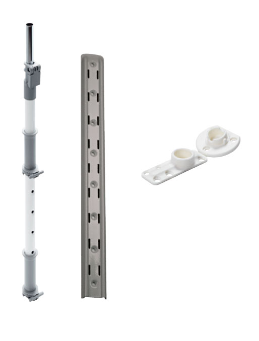 Комплект установочный, Леманс, H 720-900, Ось + крепежный профиль для полок, цвет ТИТАН