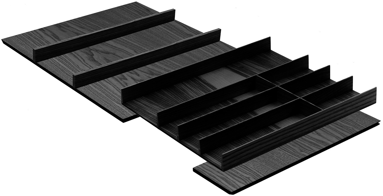 Лоток ФайнЛайн Линик 800-900 мм, глубина 500 мм, 1 шт, цвет ЯСЕНЬ черный