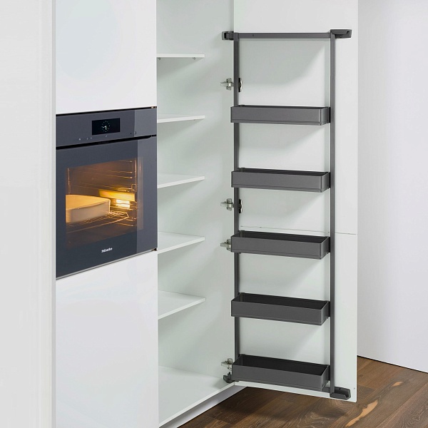 Комплект Тандем Сайд 500 мм, H 1700, Арена ПЬЮР, Рама + 5 полок, цвет АНТРАЦИТ Kessebohmer | официальный магазин