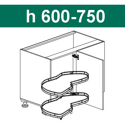 LEMANS 2 полки h 600-750 Kessebohmer купить в Хабаровске | официальный магазин
