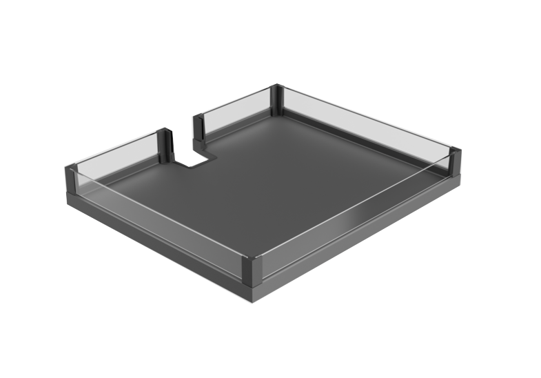 Комплект полок Конвой Лавидо 600 мм Арена ВАРИО АНТРАЦИТ (5шт + 1 ручка, со стеклянными боковинами) Kessebohmer | официальный магазин