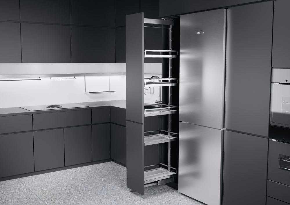 КОМПЛЕКТ ПВ, Диспенса 90° 250 мм, H 1200-1600, Арена СТИЛЬ, 4 полки, цвет ХРОМ Kessebohmer | официальный магазин